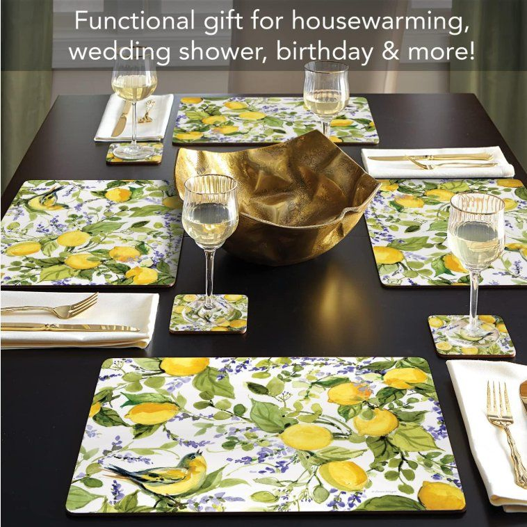 Custom Pattern Decorative Hardboard Tabletop Placemats with Cork Backing