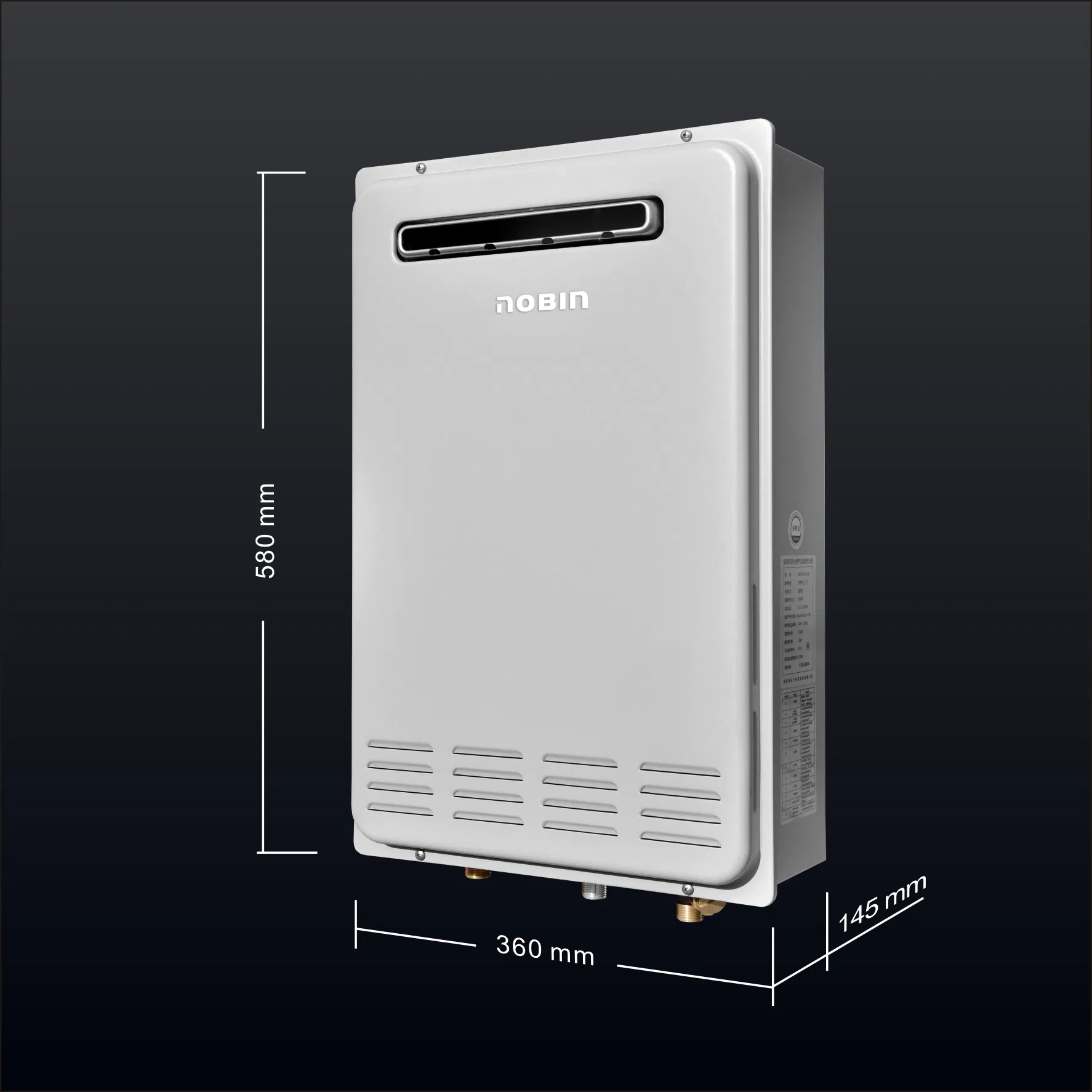 Outdoor Forcedexhaust Instantaneous Gas Water Heater: 20L Capacity 38kw Output