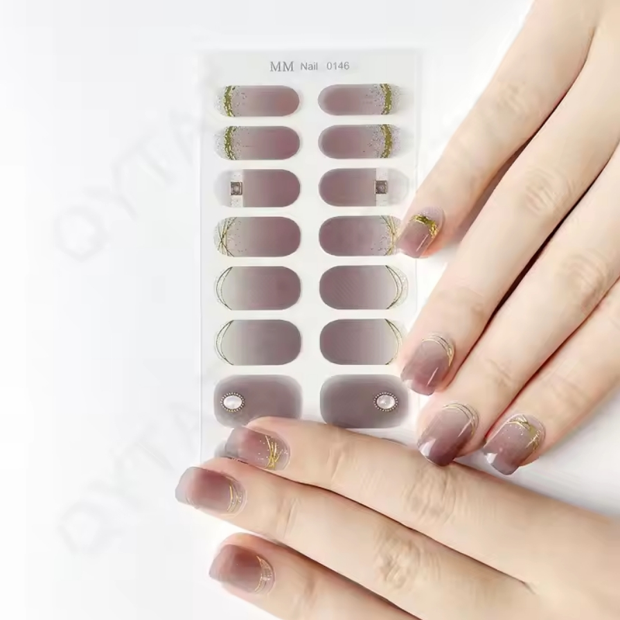 Wholesale New Arrival DIY Nail Stickers Custom Logo Gel Nail Wraps & Strips