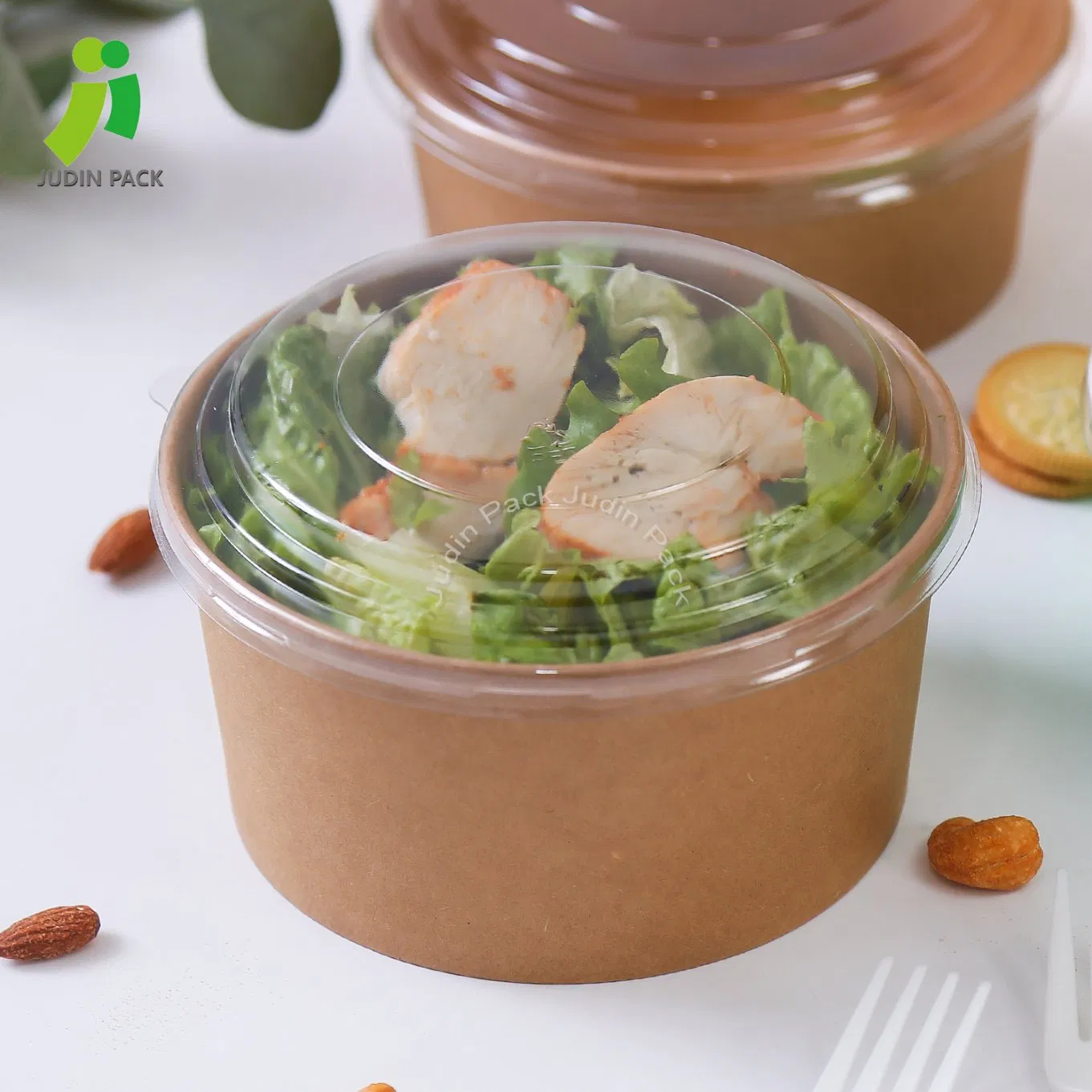 Leak-Proof Customized Kraft Paper Disposable Waterproof Paper Bowls for Ice Cream and Salad