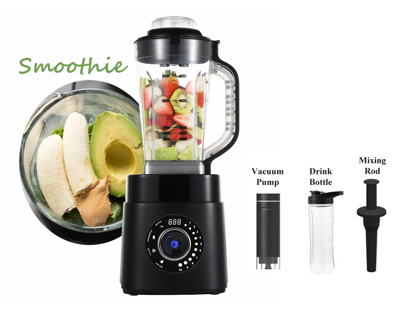 2L Food Blender Milkshake Juice Mixer Grain Nut Fruit Vegetable Commercial Blender