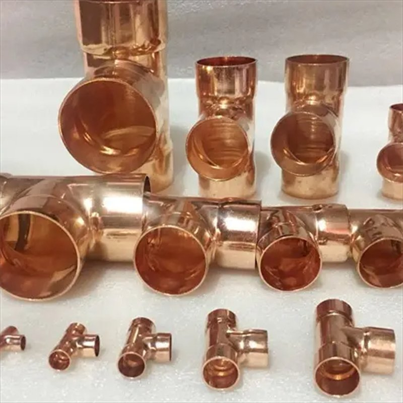 New Product 3/8" 3 Way Copper Tee Pipe Copper Press Fittings Copper Tube Tee Connector for Refrigeration HVAC Parts
