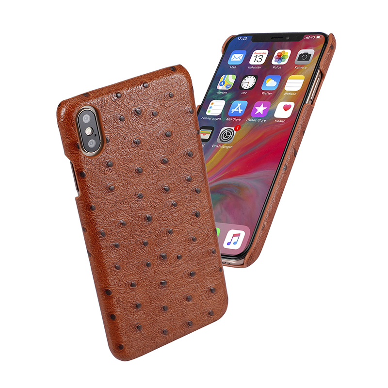 Чехол для iPhone X с узором под кожу страуса