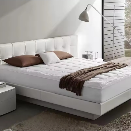 Skin-Friendly Fabric Square Quilting Luxury Down Fill Bed Mattress Topper
