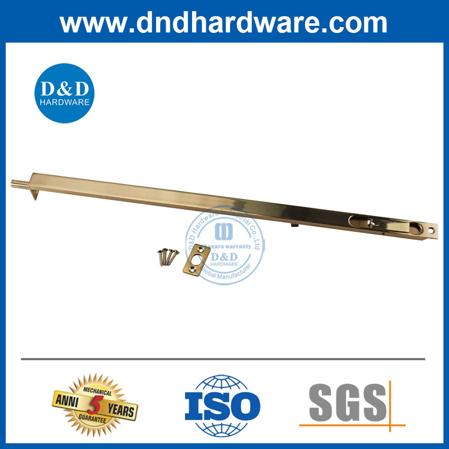 High Quality Wooden Door Accessories Polished Gold Flush Bolt