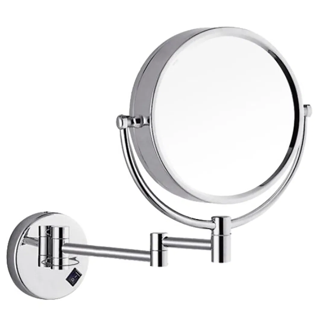 Wall Mounted Chrome Folding Round Hotel Round Bathroom Mirror