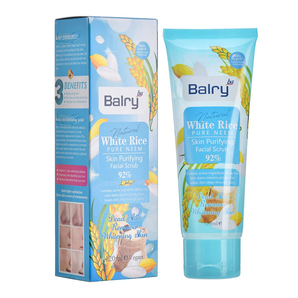 Balry Rice Extract Face Skin Peeling Whitening Women Gentle Facial Exfoliating Scrub