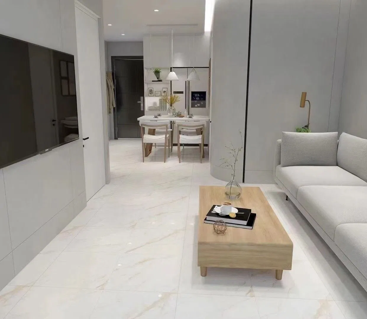 Керамогранитная плитка 600x600 мм мрамор белый