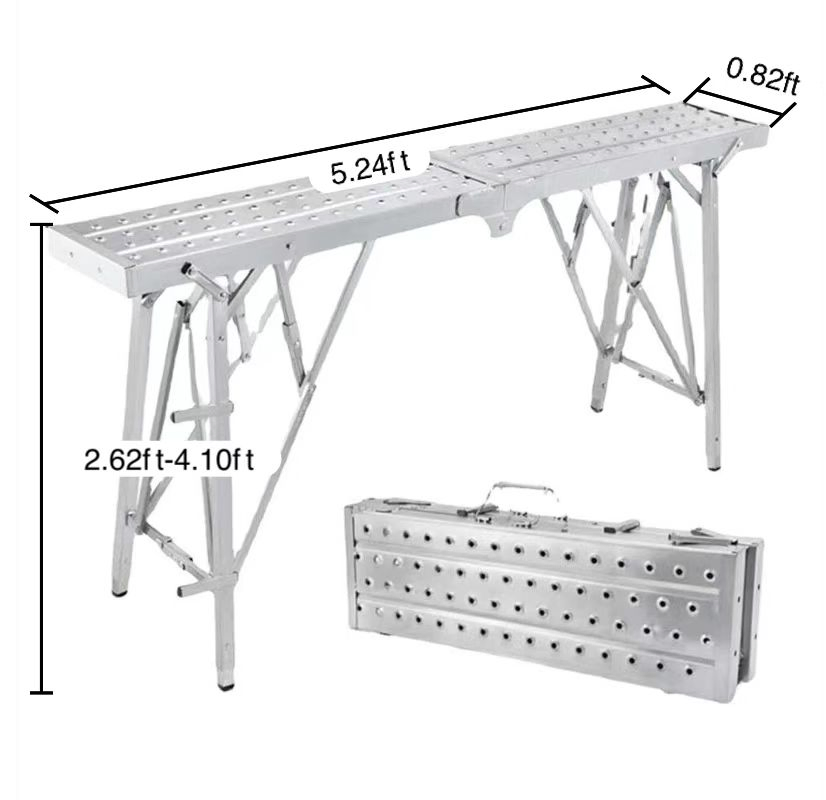 Home Decoration Galvanized 140cm Fortable Scaffolding Stool Adjustable Work Flatform