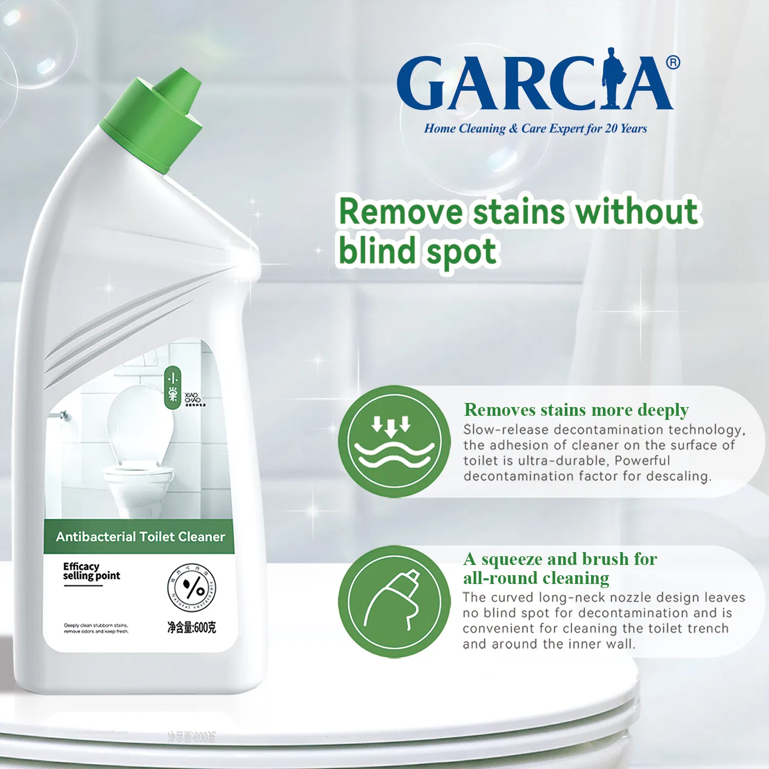 Fine Antibacterial Toilet Cleaner Strong Decontamination High-Efficiency Cleaning Liquid with Surfactants