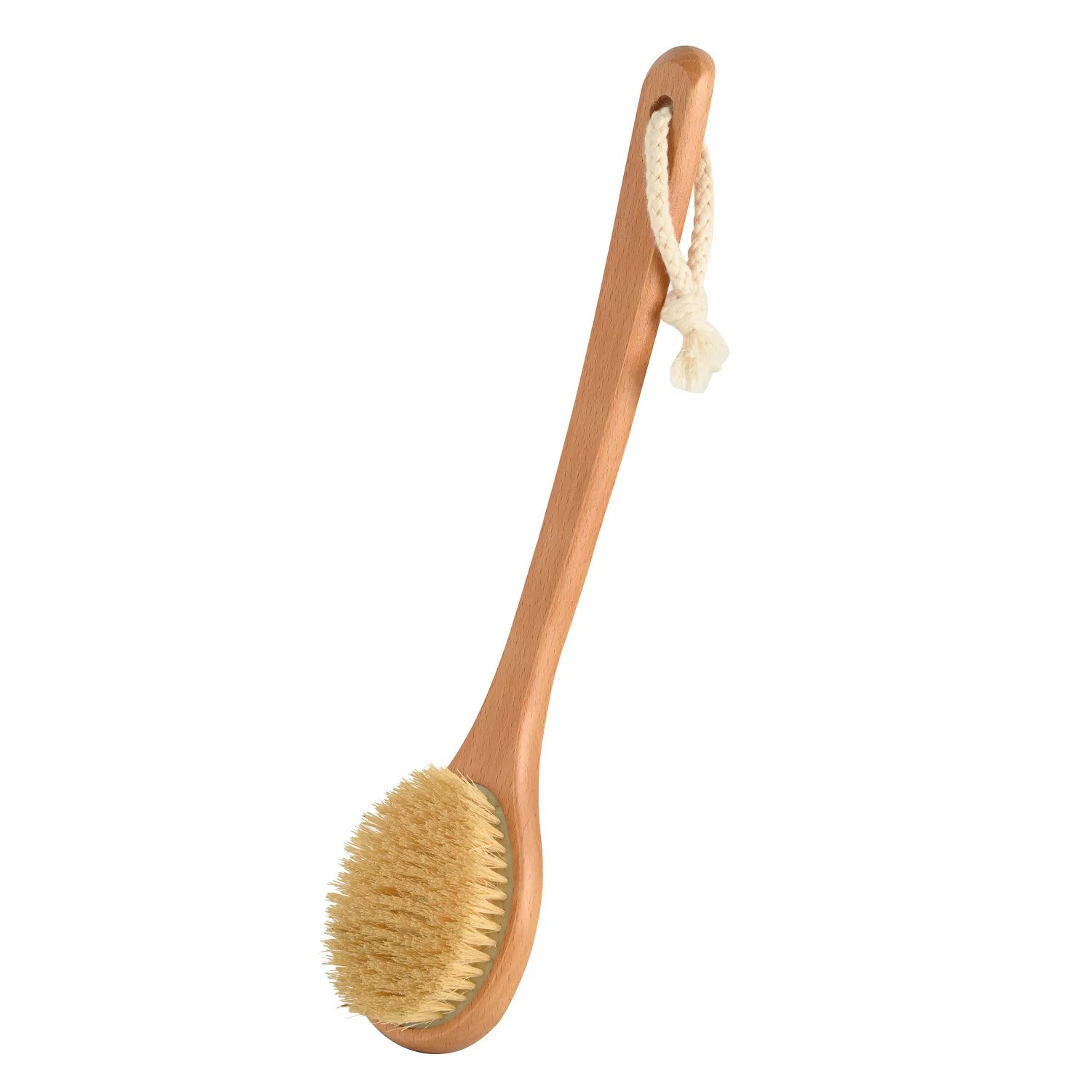 Wooden Bath Brush, Bamboo Long Handle Back Scrubber Brush, Dry Body Brush, Eco Friendly Bath Brush, Body Washing Brush, Natural Body Brush