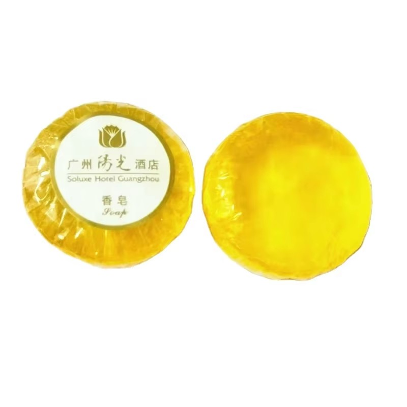 Custom Luxury Hotel Bath Soaps Disposable Plastic Small Round-Shape Logo Travel Set