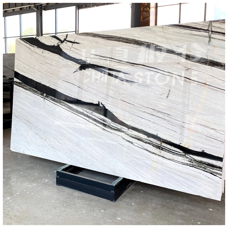 Black and White Panda Quartzite Slabs for Countertops