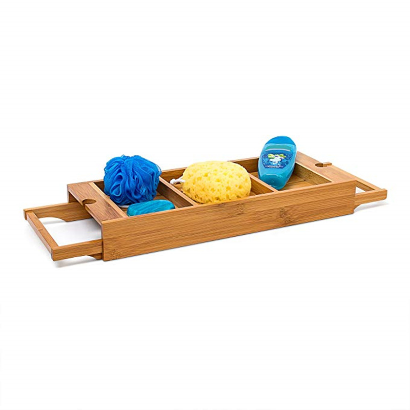 Bamboo Bathtub Tray Bathroom Extend Bath Tub Caddy Tray