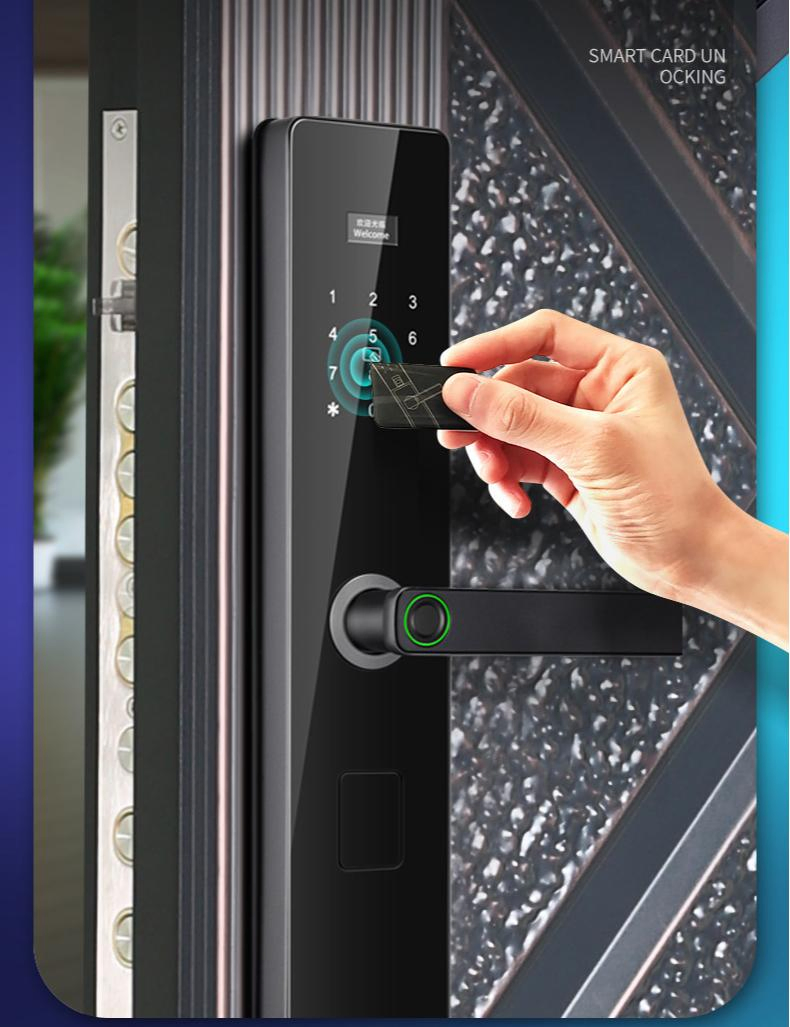 New Product Tuya WiFi Smartlock Fingerprint Lock Remote Unlock Tt Lock Digital Card Key Cerradura Intelligente Smart Door Lock (D-SE16)