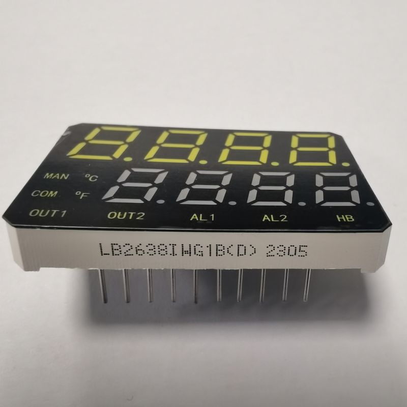 High Brightness Dual Line 7 Segment LED Display for Temperature Indicator