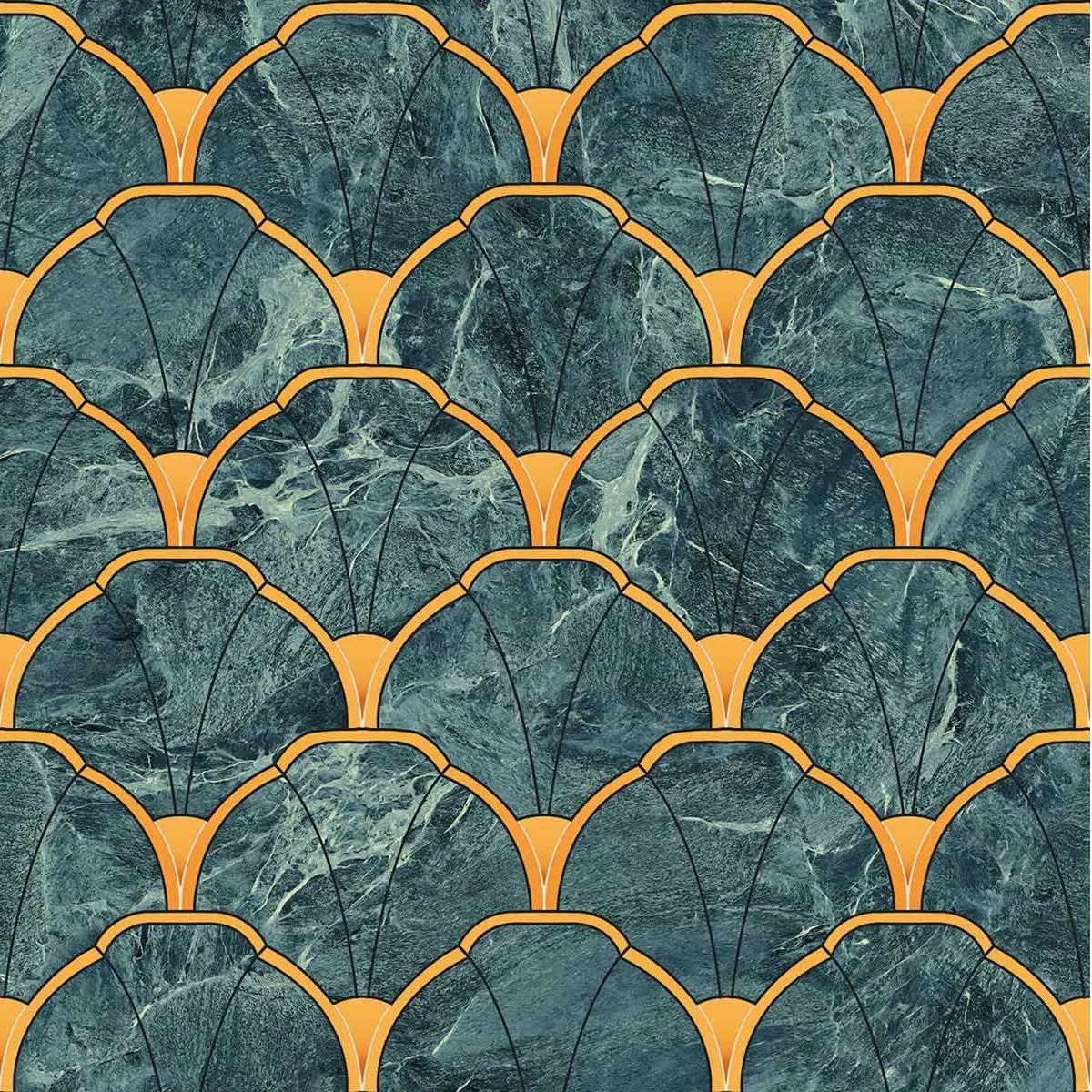 Плитка Art Deco с веерным узором для пола и стен