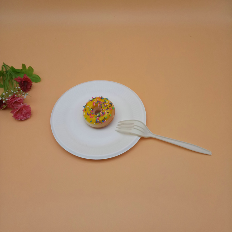 Wholesale Eco Friendly Cornstarch Biodegradable Forks Disposable Plastic Kitchenware