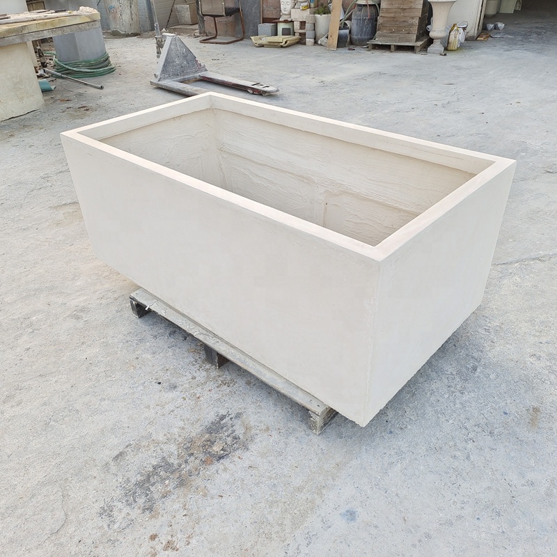 Горшок для растений напольный GRC цементный прямоугольный большой