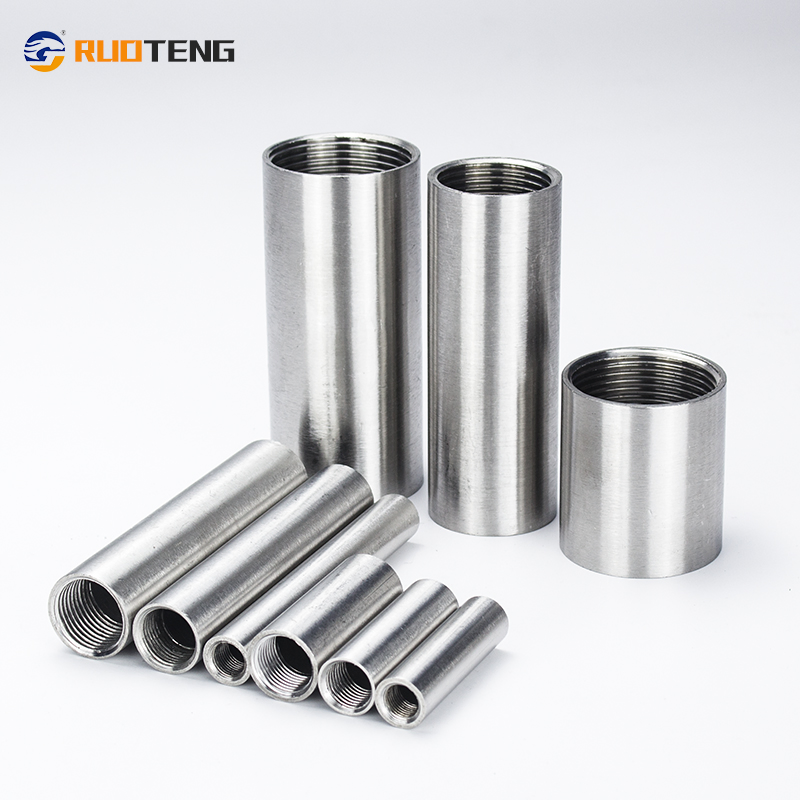 [Ruoteng] Stainless Steel Female Full Coupling, Seamless Pipe Coupling Long Type Thread Socket