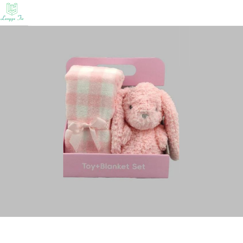 Wholesale Langyu Animal Toys with Blanket Dolls Kids Sleeping Blanket Cute Animal Doll Blanket Rabbit Blanket Children's Soothing