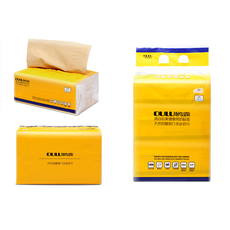 No Fragrance Three-Layer Thickening Portable Tissues The Bamboo Fiber Box Facial Tissue Paper