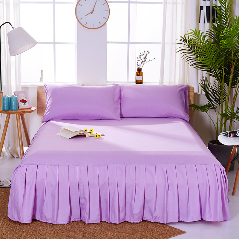 Wrap Around Bed Skirts with Drop, Solid Color Machine Washable Bed Skirt