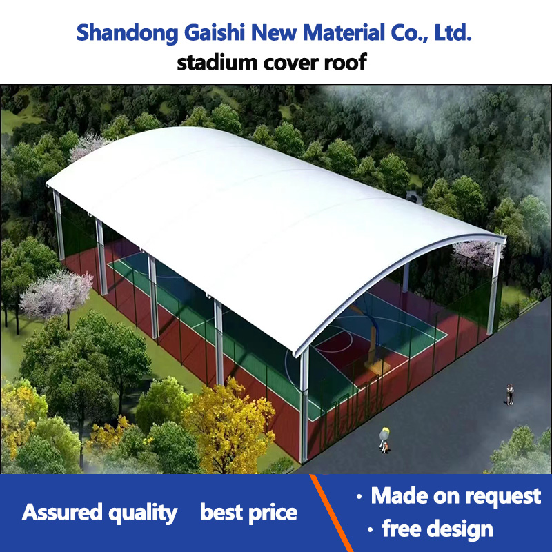 New Design Sport Tennis Court Tent Plate Basketball Outdoor PVDF PTFE Tensile Shade Tent Membrane Structure