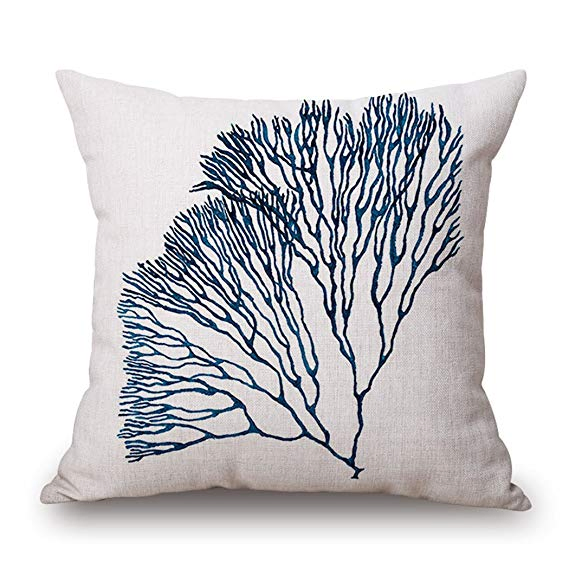 Modern Plant Leaves Throw Cushion for Home Decoration