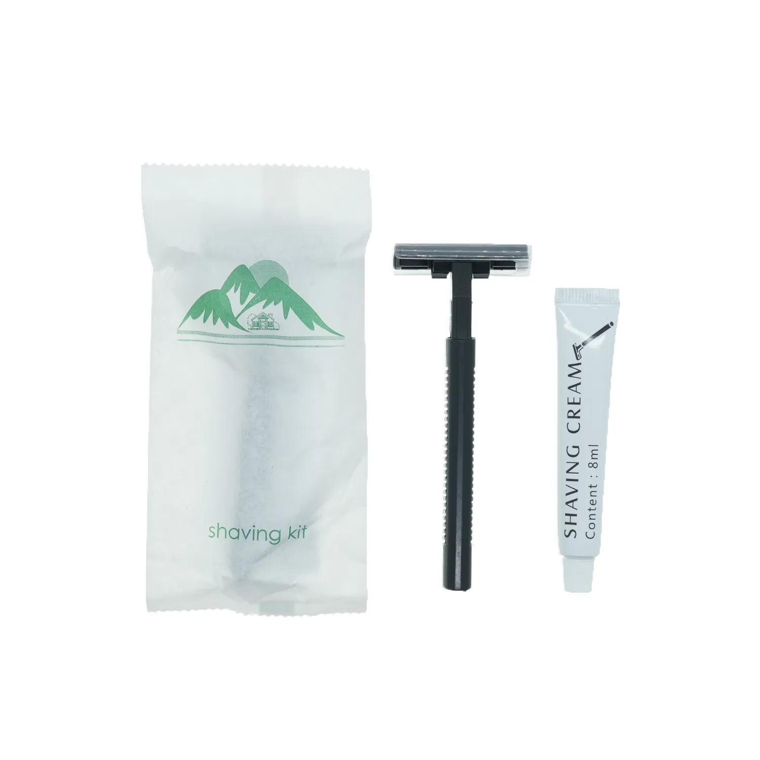 Shaving Kits in Paper Bag with Hotel Amenities for Guest Room