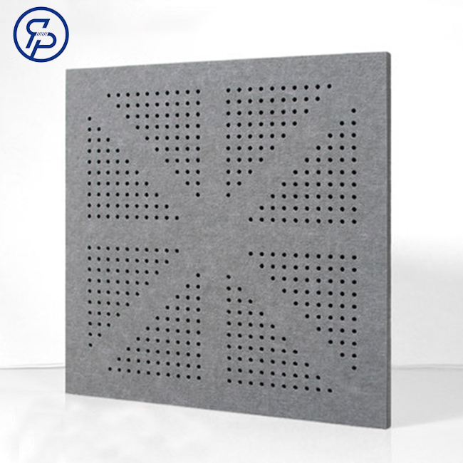 Custom Color Laser Drilling Polyester Pet Board Office Soundproof Pack Acoustic Tiles Panels