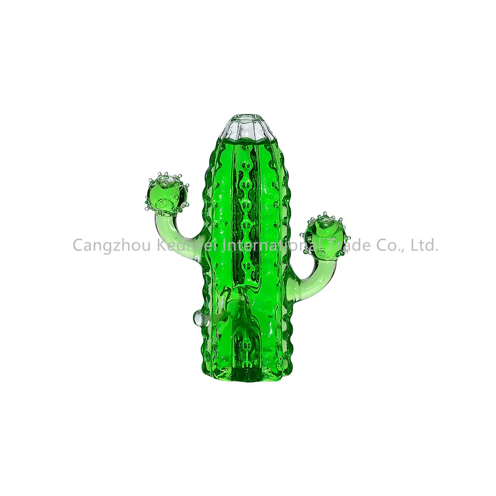 Wholesale Glycerin Cactus Design Glass Hand Pipe Smoking Pipe Oil Burner