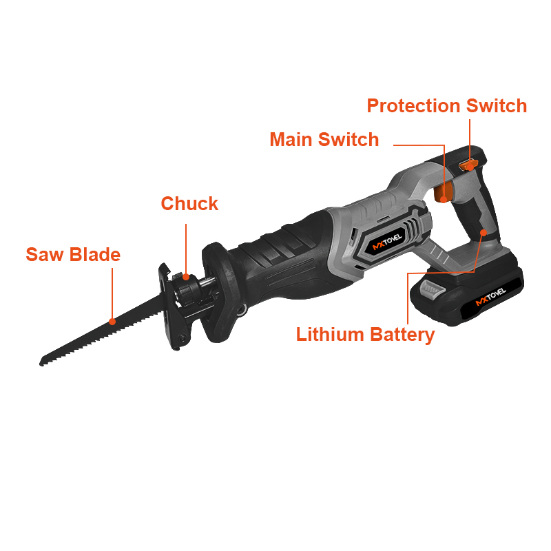 Аккумуляторная сабельная пила 20V с батареей