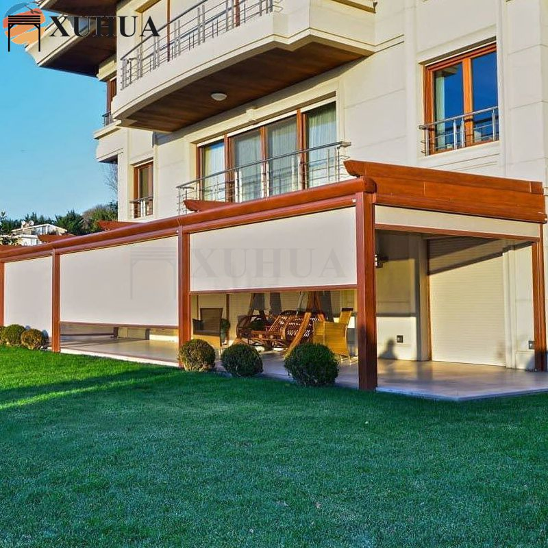 Xuhua Factory Custom Windproof Waterproof Horizontal Screen Eco-Friendly Manual Zipper Outdoor Blinds