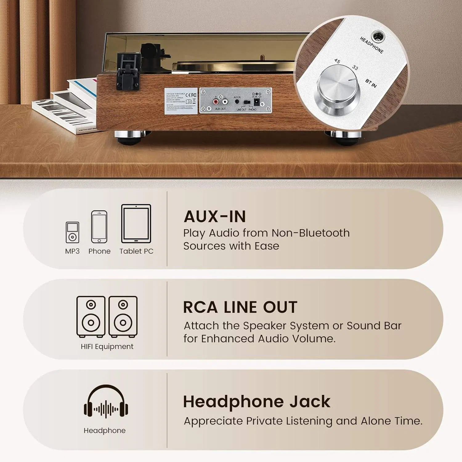 Портативный проигрыватель винила AT-3600L со встроенными колонками