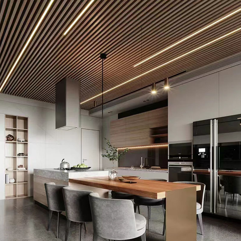 Easy Installation Squared Hollow Timber Tube WPC Column Ceiling