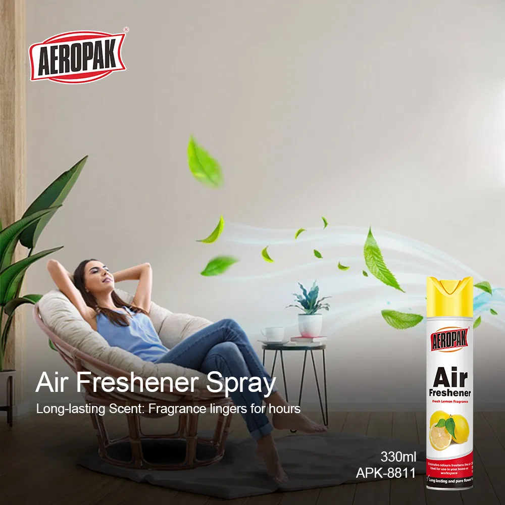Aeropak 330ml Aerosol Lemon Scent Whole-House Applicable Pet-Friendly Long-Lasting Fragrance Air Freshener Spray