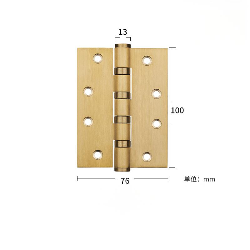 Furniture Hardware Accessories High Quality Solid Copper Door Hinge 4'' and 5'' Thickened Black Mute Hinge