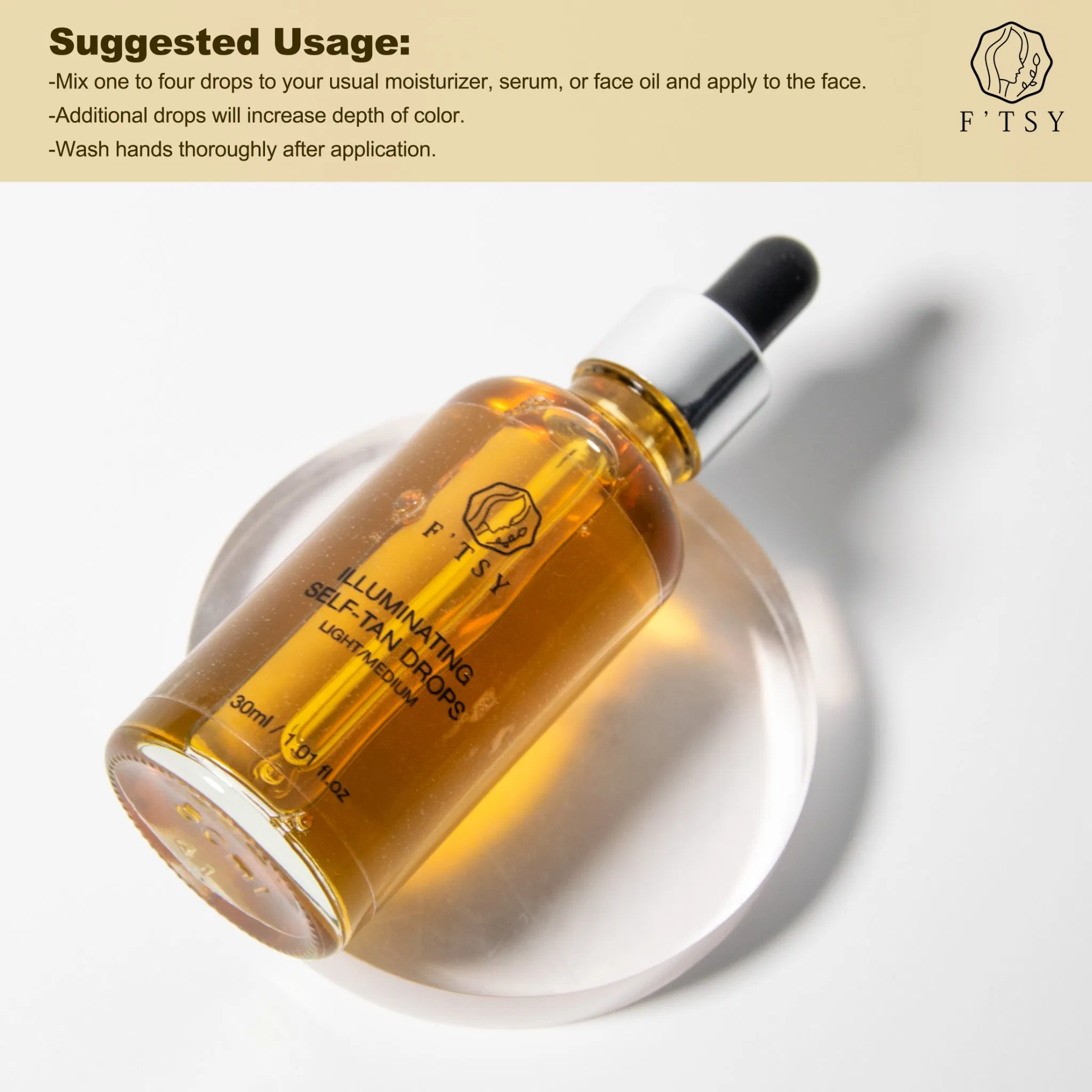 100% Natural Tanning Oil SPF50 Body Self Organic Sunless Tanning Drops Private Label