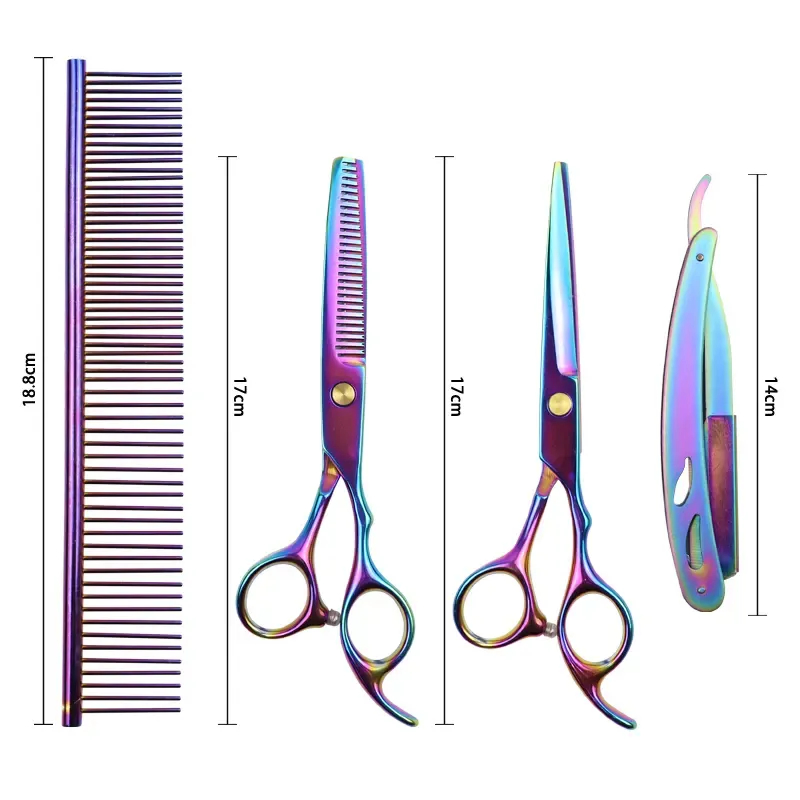 2024 6 Inch Hair Cutting Scissors Thinning Shears Kit Stainless Steel Barber Scissors Set for Hairdresser Haircut Hairdressing