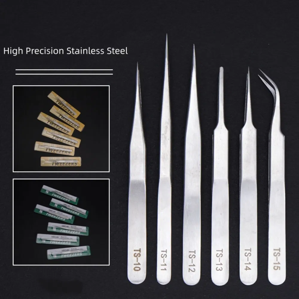 Precision Stainless Steel Pointed Eyebrow Shaping Hair Removal ESD Anti Static Tweezers