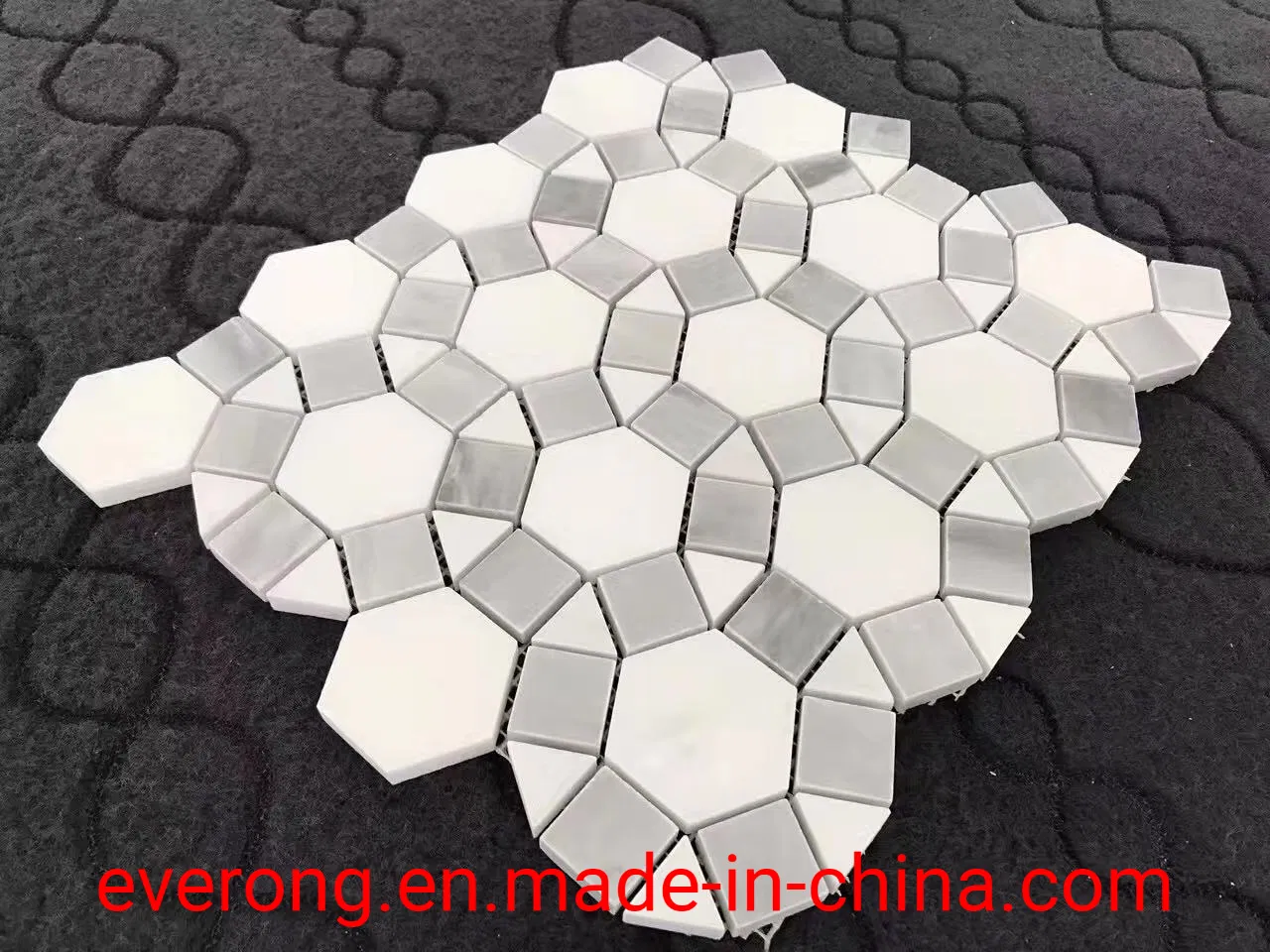 Белая мраморная мозаика Waterjet 3D для пола и стен