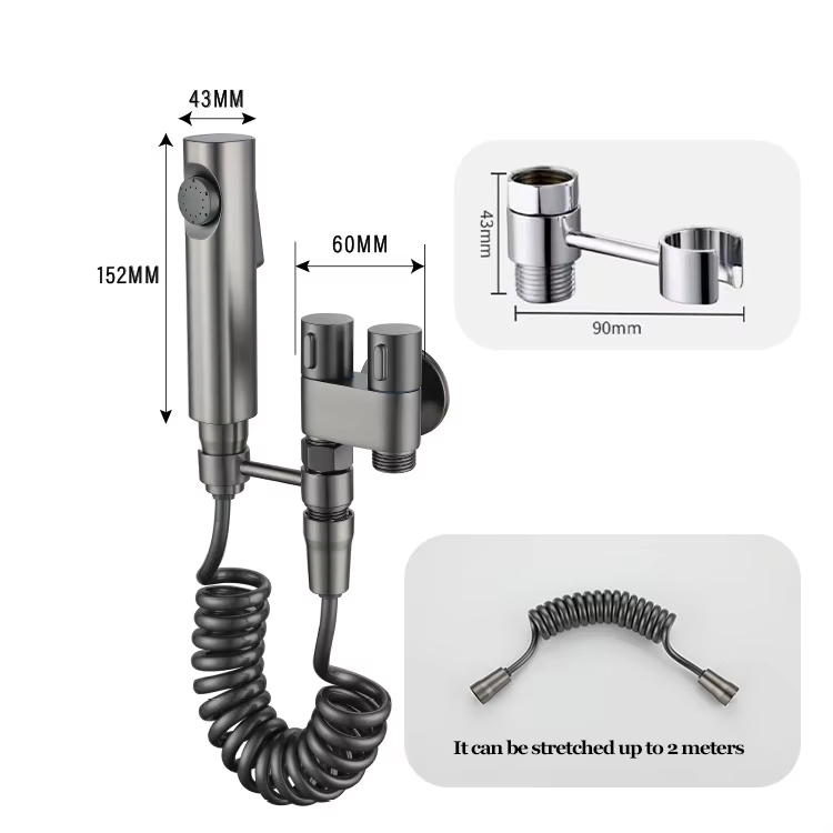 Stainless Steel Pressure-Boosting Toilet Bidet Sprayer Bathroom Cleaning Tool for Hotel & Household