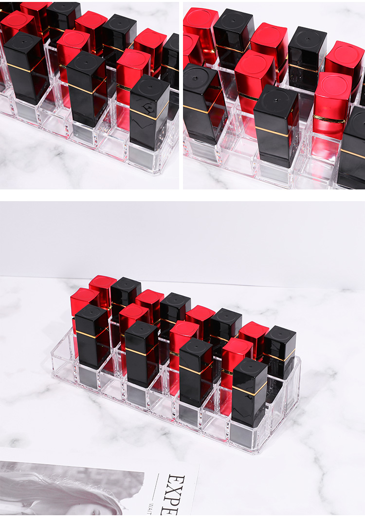 Cosmetic Organizer Acrylic Beauty Makeup Storage Box Golden Edged