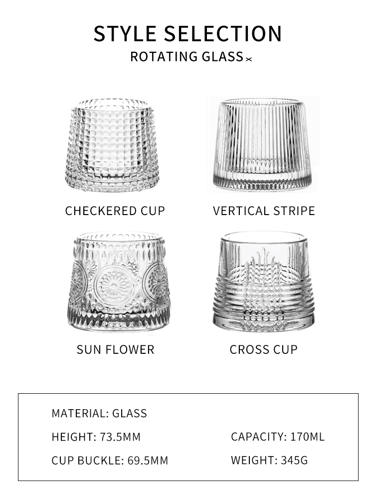 Creative Modern Fashion Glass Cup Embossed Whisky Glass Juice Cup
