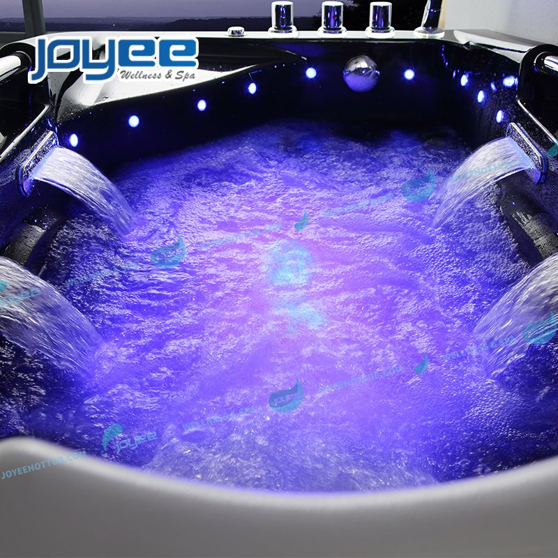 Угловая гидромассажная ванна Joyee Black с 29 форсунками