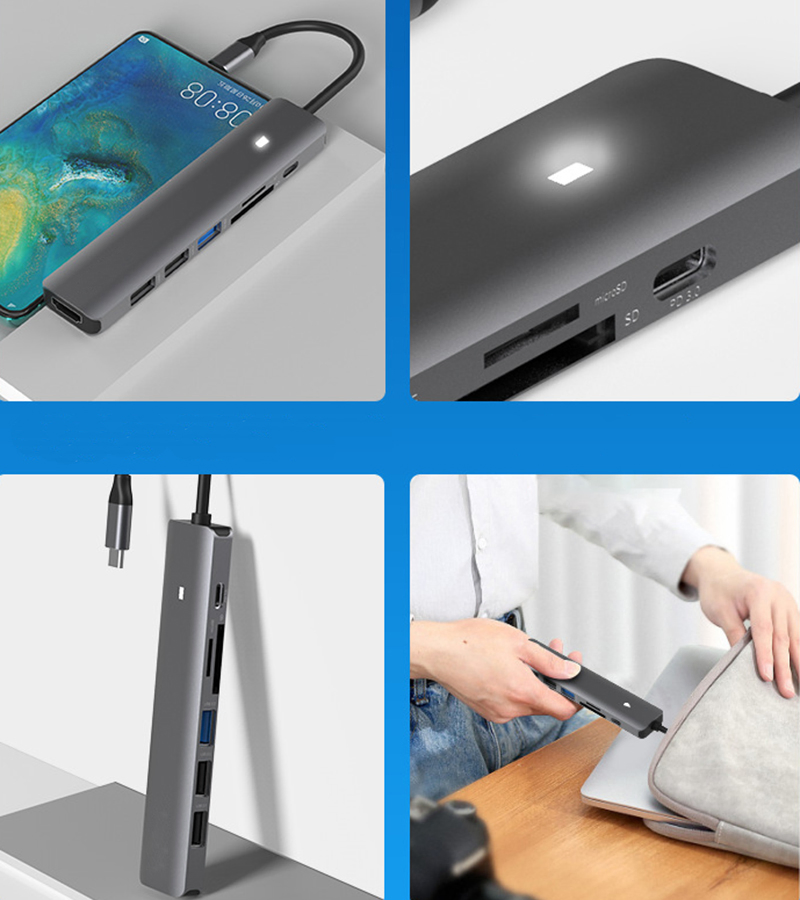 USB-C хаб 7 в 1 с PD 100W и 4K