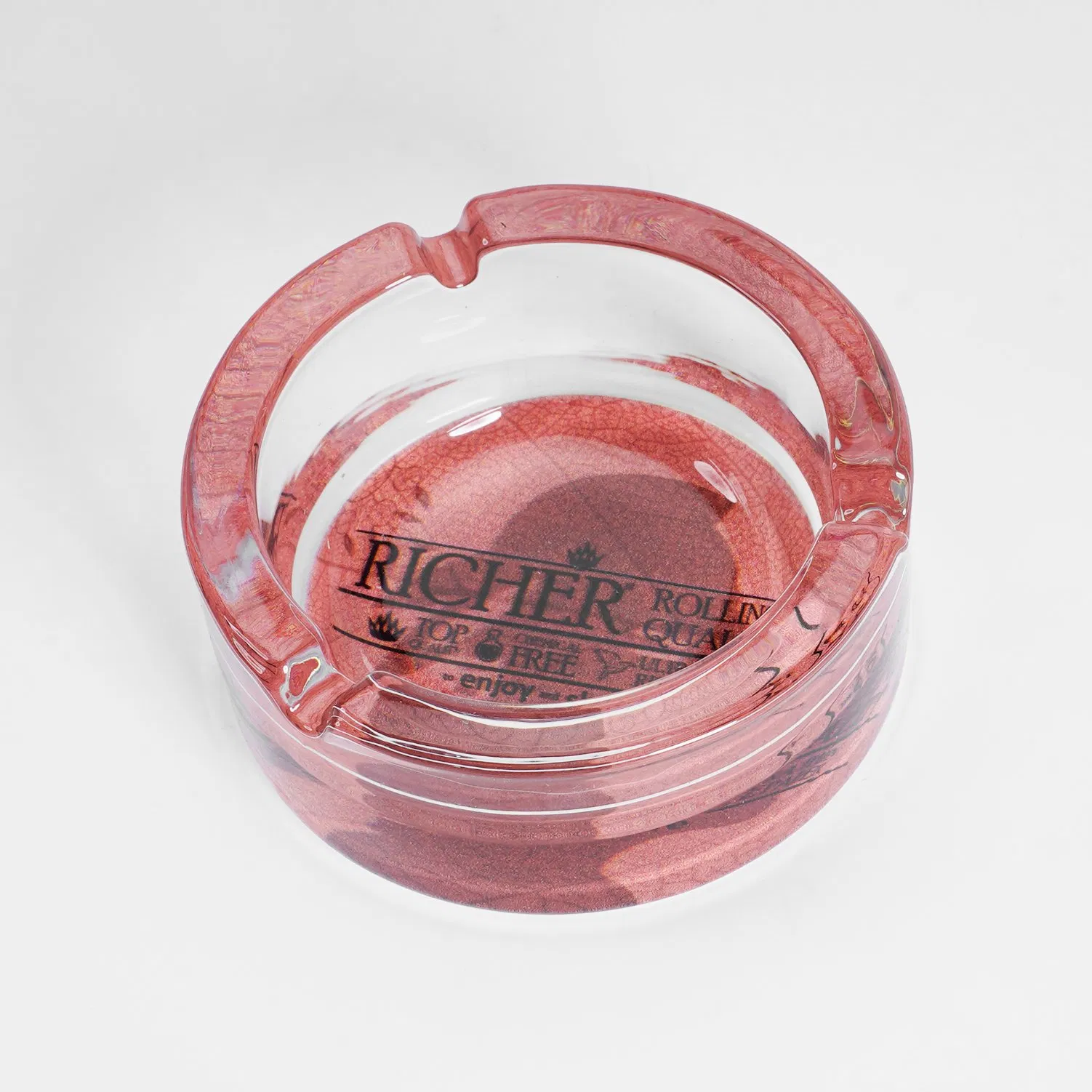Hot-Selling Round Glass Ashtray 65mm Cigarette Accessories Smoking Ashtray Wholesale Logo Custom Accepted