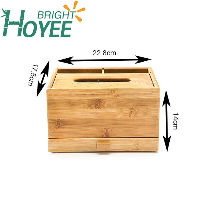 Eco-Friendly Multifunction Desktop Organizer Box Tissue Box with Drawers Pen Pencil Holder Phone Holder