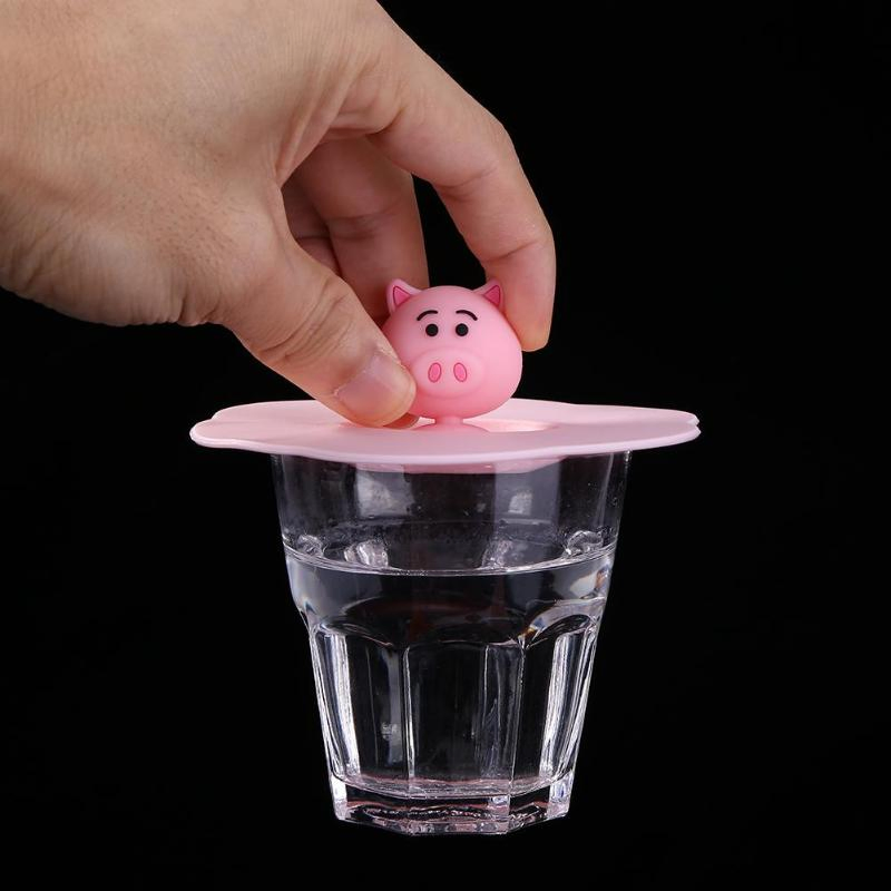 Cartoon Heat-Resistant Water Lid Dust Prevention Seal Leak Proof Silicone Cup Cover
